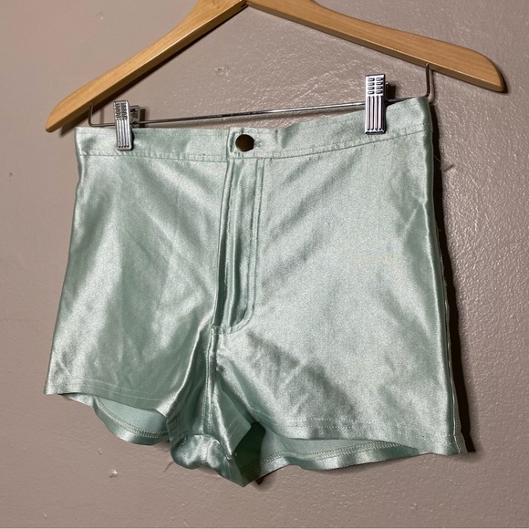 American Apparel y2k Mint Green Disco Shorts Size Large - Picture 3 of 7